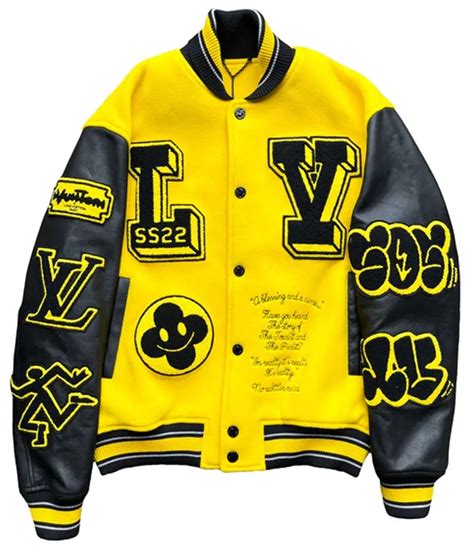 lv bomber jacket mens|louis vuitton varsity jacket yellow.